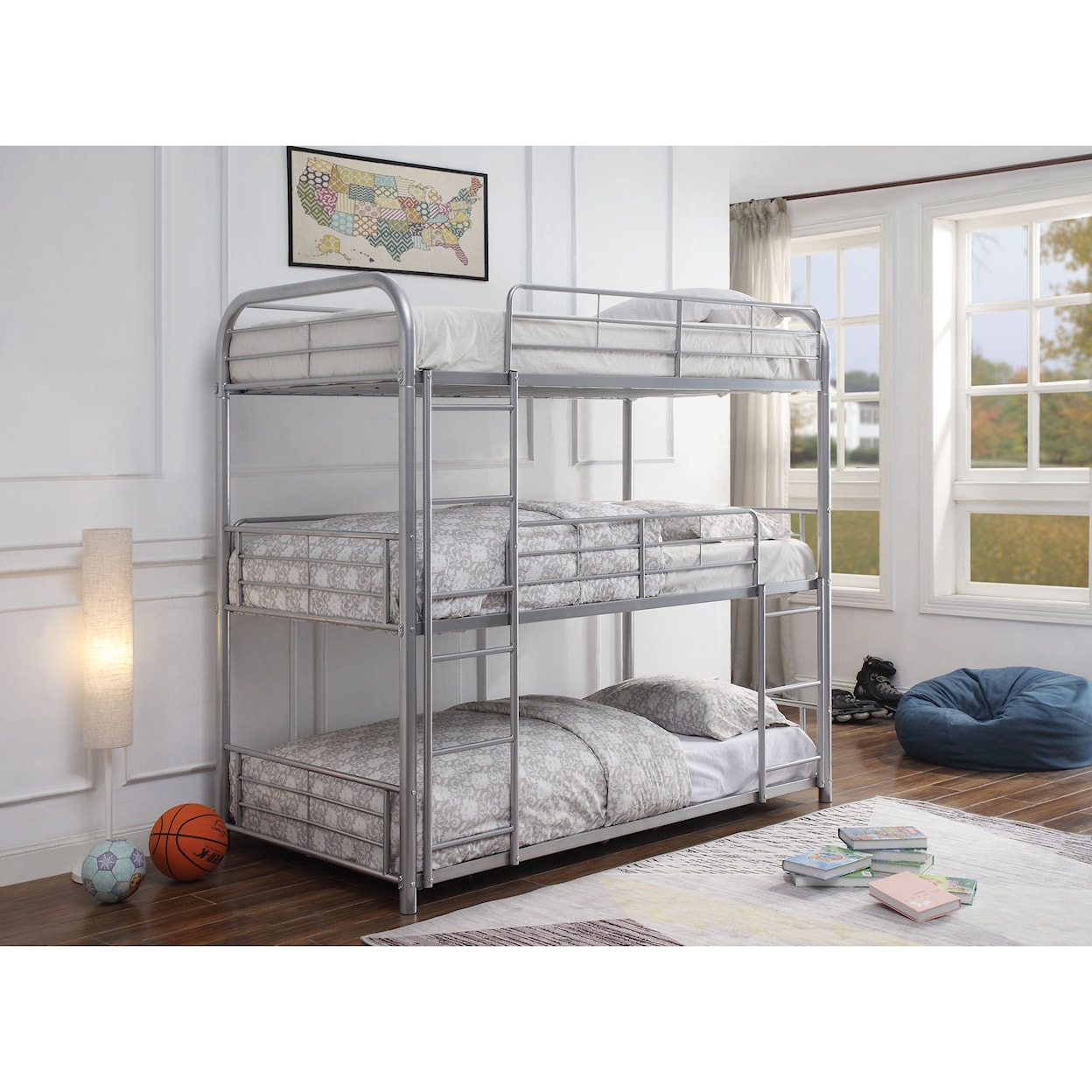 Acme Furniture Cairo Triple Twin Bunk Bed