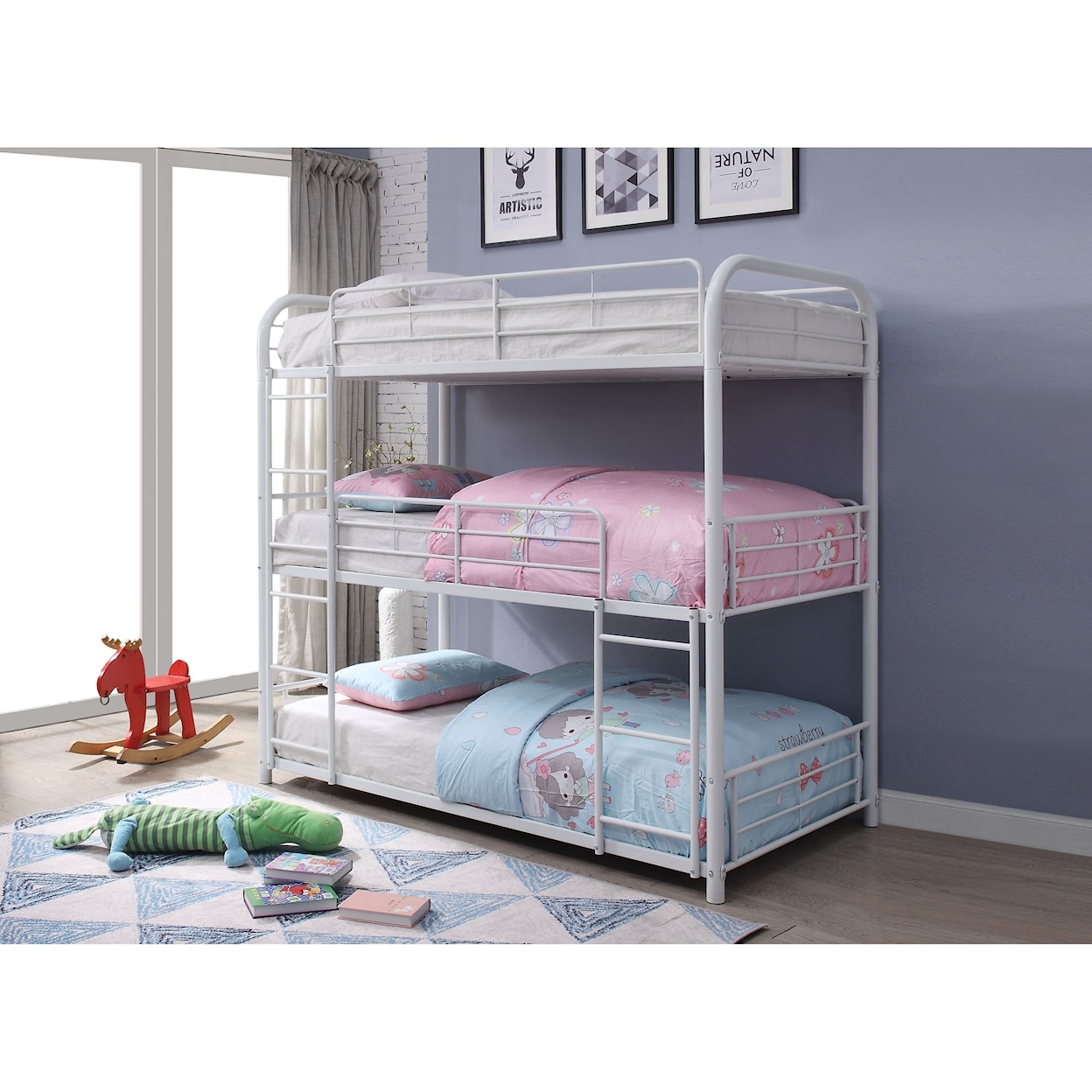 Acme Furniture Cairo Triple Twin Bunk Bed