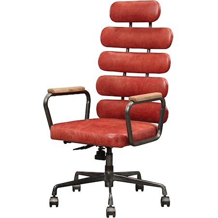 Contemporary Executive Office Chair in Top Grain Leather