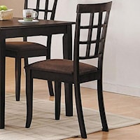 Espresso Side Chair w/ Upholstered Seat