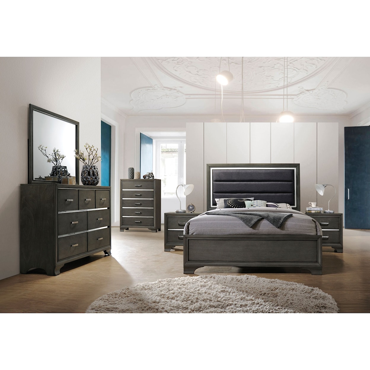 Acme Furniture Carine II 7pc Queen Bedroom Group