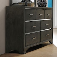 Transitional Dark Gray 7-Drawer Dresser