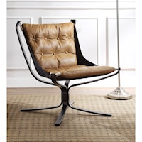 Contemporary Accent Chair with Metal Star Base