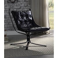 Contemporary Accent Chair with Metal Star Base