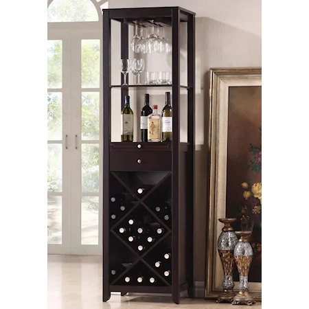 Wenge Wine Cabinet Tower
