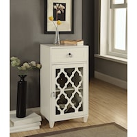 Contemporary Side Table Cabinet with Glass Door