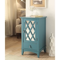 Contemporary Side Table Cabinet with Mirrored Door