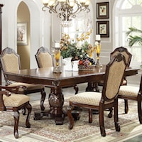 Rectangle Double Pedestal Dining Table With Leaves