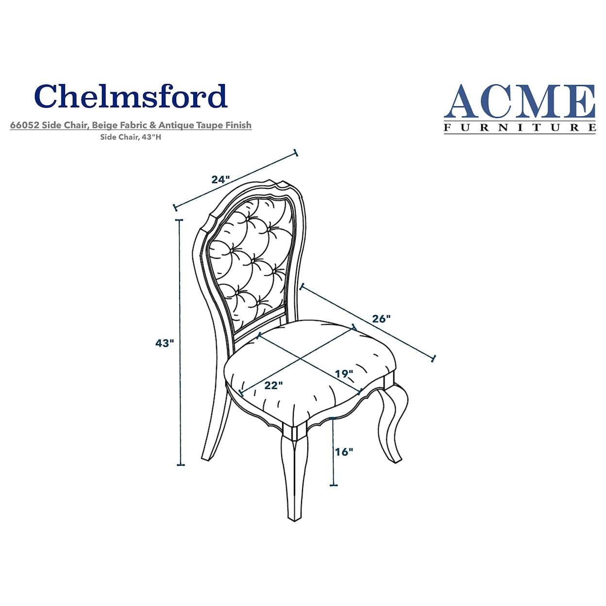 Acme Furniture Chelmsford Side Chair 