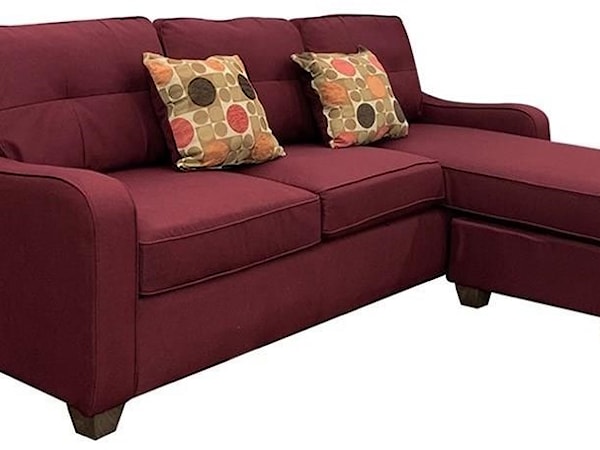 Sectional Sofa (Rev. Chaise) & 2 Pillows