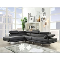 Contemporary L-Shaped Sectional Sofa with Pivot Headrest