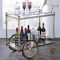 Metal and Glass Bar Serving Cart