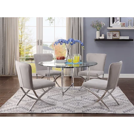 Dining Table Set with 4 Chairs