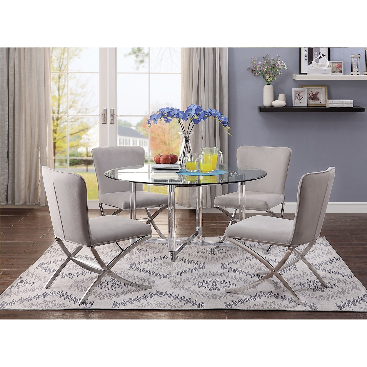 Acme Furniture Daire Dining Table Set with 4 Chairs