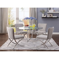 Contemporary Dining Table Set with 4 Chairs