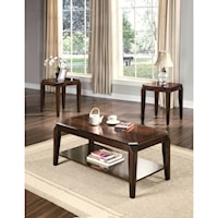 Transitional 3 Piece Coffee End Table Set