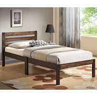 Casual Twin Bed with Slat Heaboard