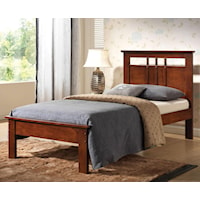 Casual Twin Platform Bed with Pierced Headboard