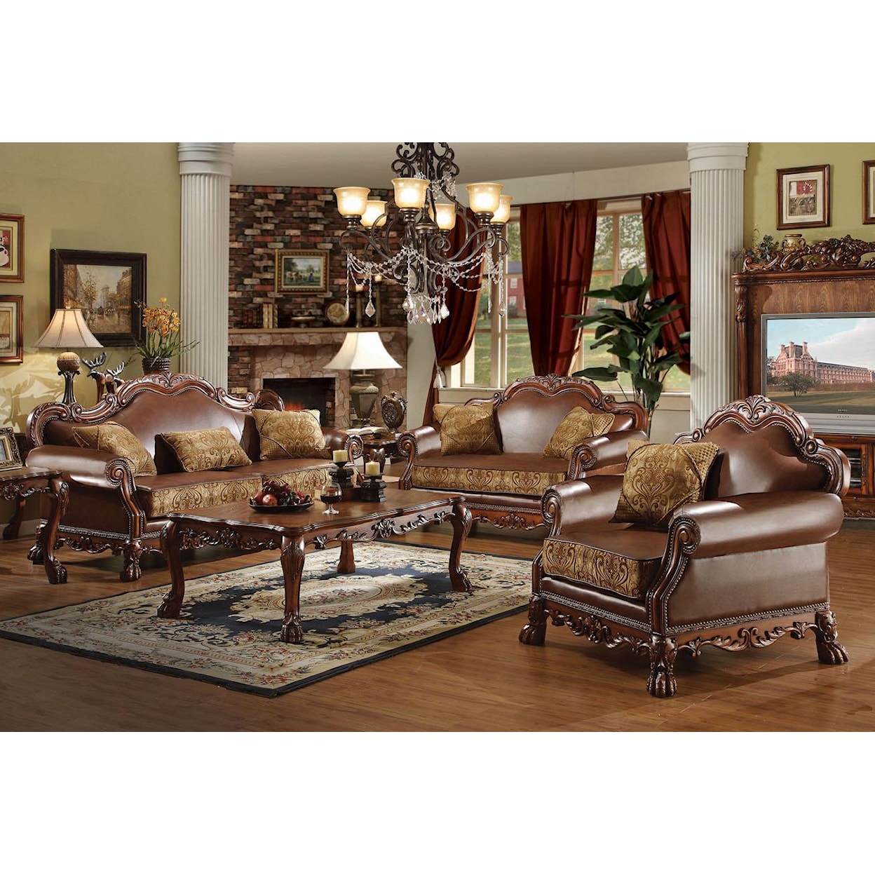 Acme Furniture Dresden II Loveseat with 2 Pillows