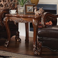 Traditional European Style Carved End Table