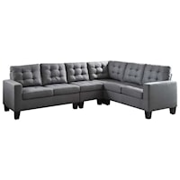 Contemporary Sectional Sofa with Tufted Back