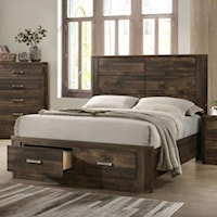 Contemporary Eastern King Storage Bed