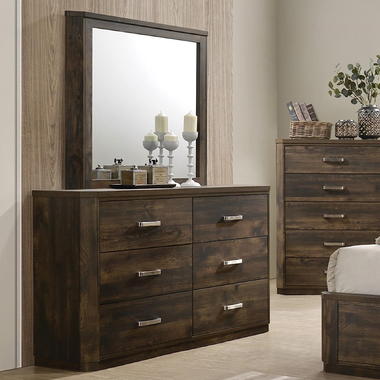 Acme Furniture Elettra Dresser and Mirror Set