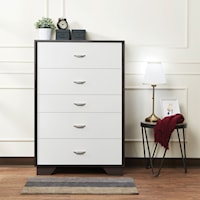 Contemporary Two-Toned Chest with Metal Drawer Handles