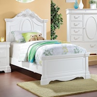 Traditional Twin Bed with Decorative Motif