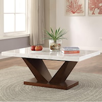 Contemporary Coffee Table with Marble Top