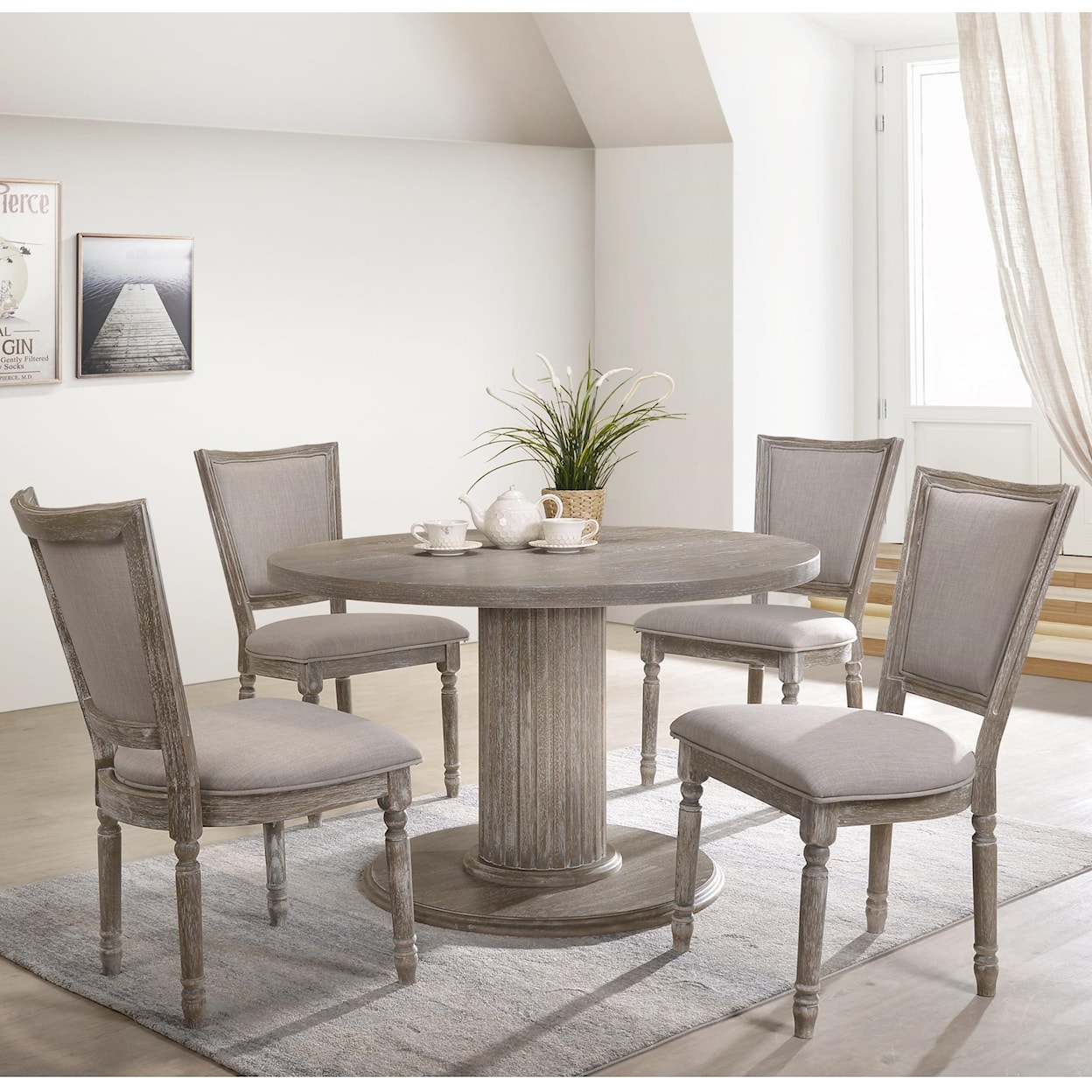 Acme Furniture Gabrian Round Table and Chair Set