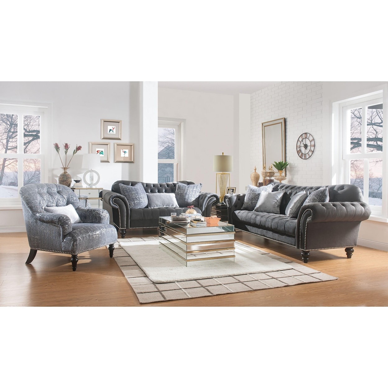 Acme Furniture Gaura Loveseat w/3 Pillows