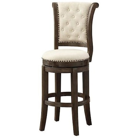 Transitional Bar Chair with Button Tufting