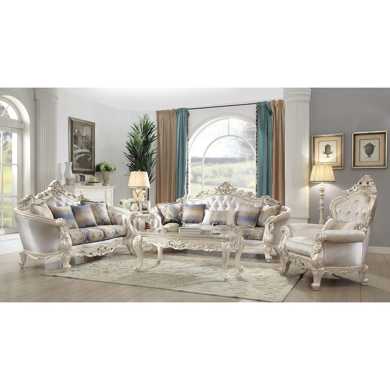 Acme Furniture Gorsedd Loveseat w/ 4 Pillows