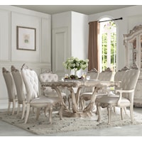 Traditional Antique White 9-Piece Dining Set