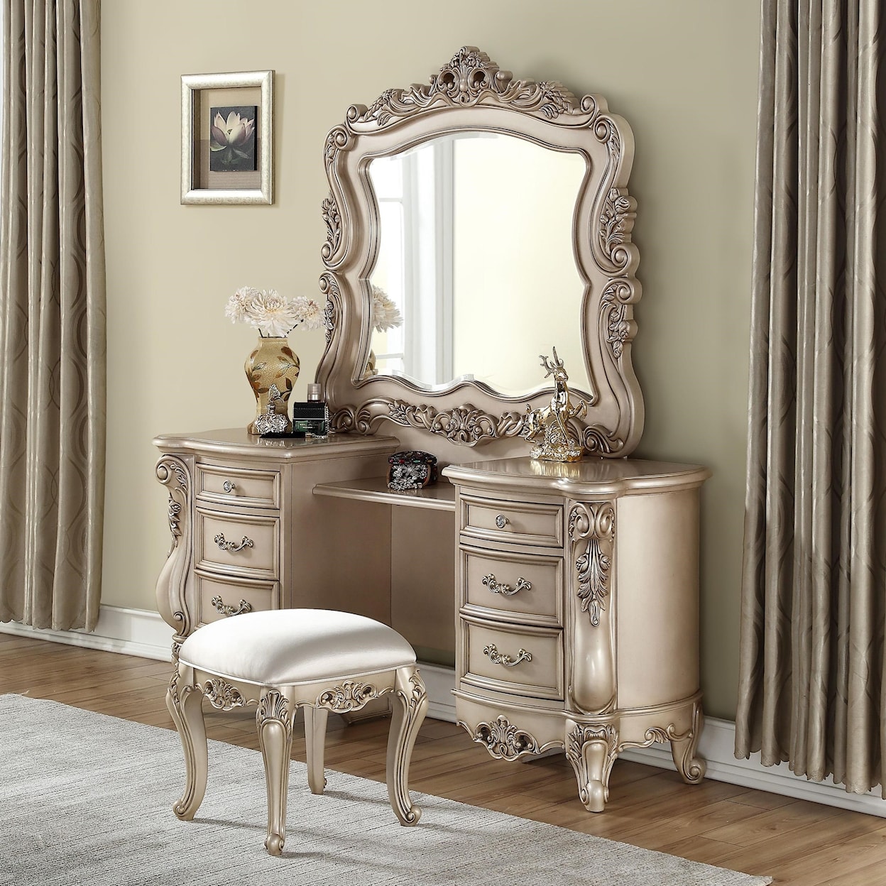 Acme Furniture Gorsedd Vanity Desk & Mirror