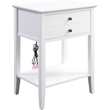 Transitional End Table with USB Port