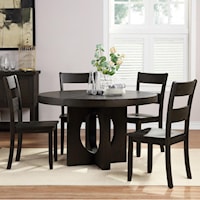 Transitional 5-Piece Round Table and Chair Set