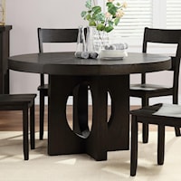 Transitional Round Dining Table with "X" Shape Base