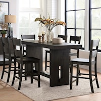 Transitional 7-Piece Counter Table and Chair Set