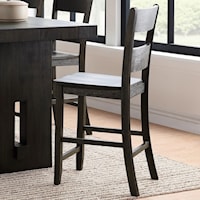 Transitional Counter Height Chair with Ladder Back