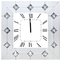 Glam Wall Clock with Mirror Accents