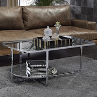 Contemporary Coffee Table with Mirrored Glass Top