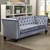 Contemporary Button Tufted Loveseat