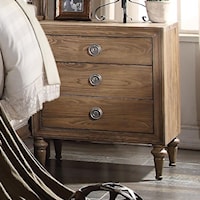 Vintage Farmhouse 3 Drawer Nightstand with Felt-Lined Top Drawer
