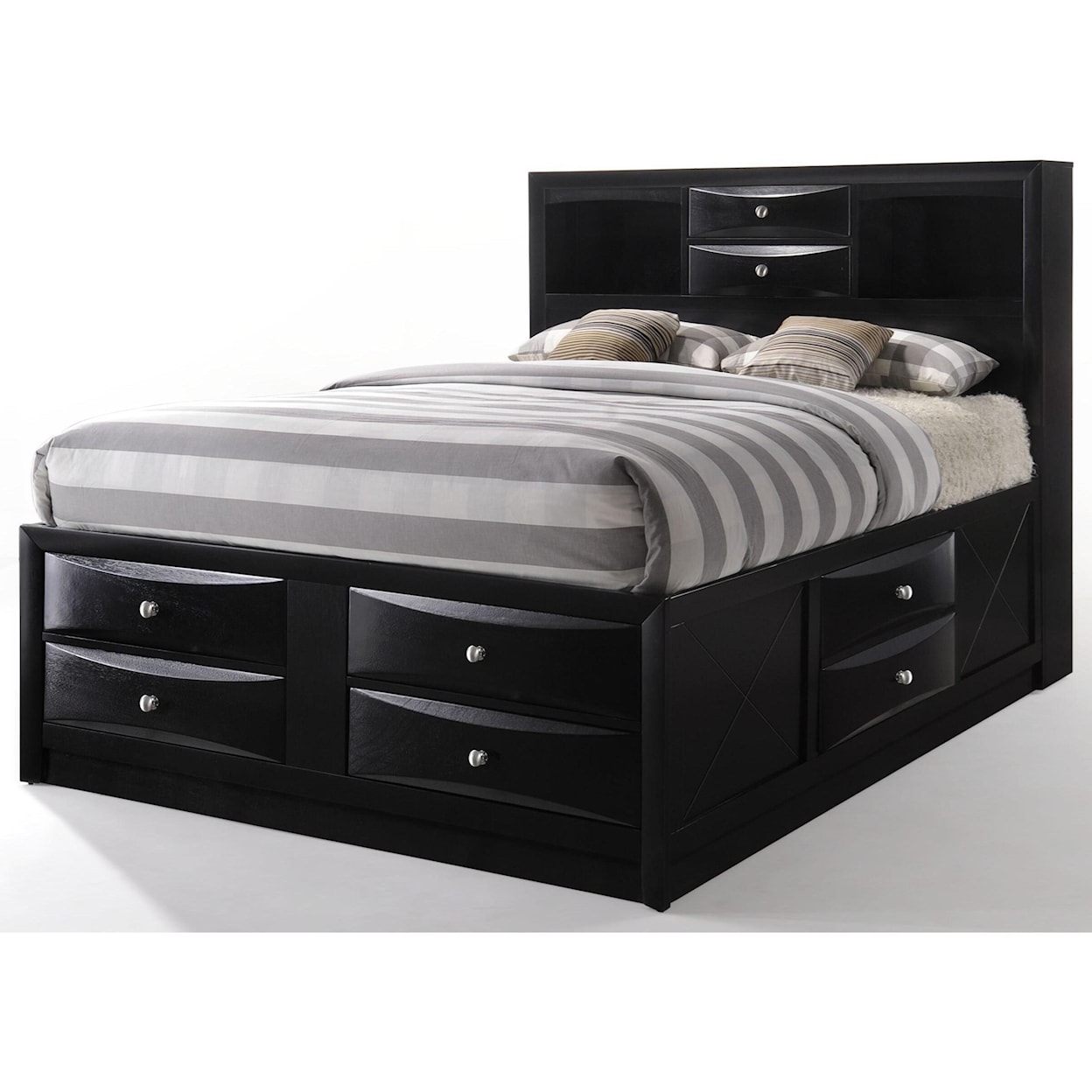 Acme Furniture Ireland Storage - Black Eastern King Bed w/Storage