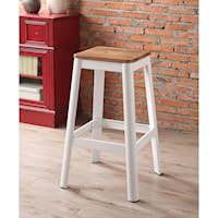 Metal Bar Stool with Wood Seat