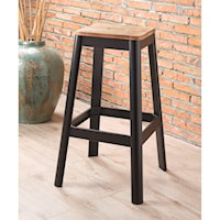 Metal Bar Stool with Wood Seat