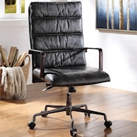 Industrial Office Chair with Horizontal Tufted Back
