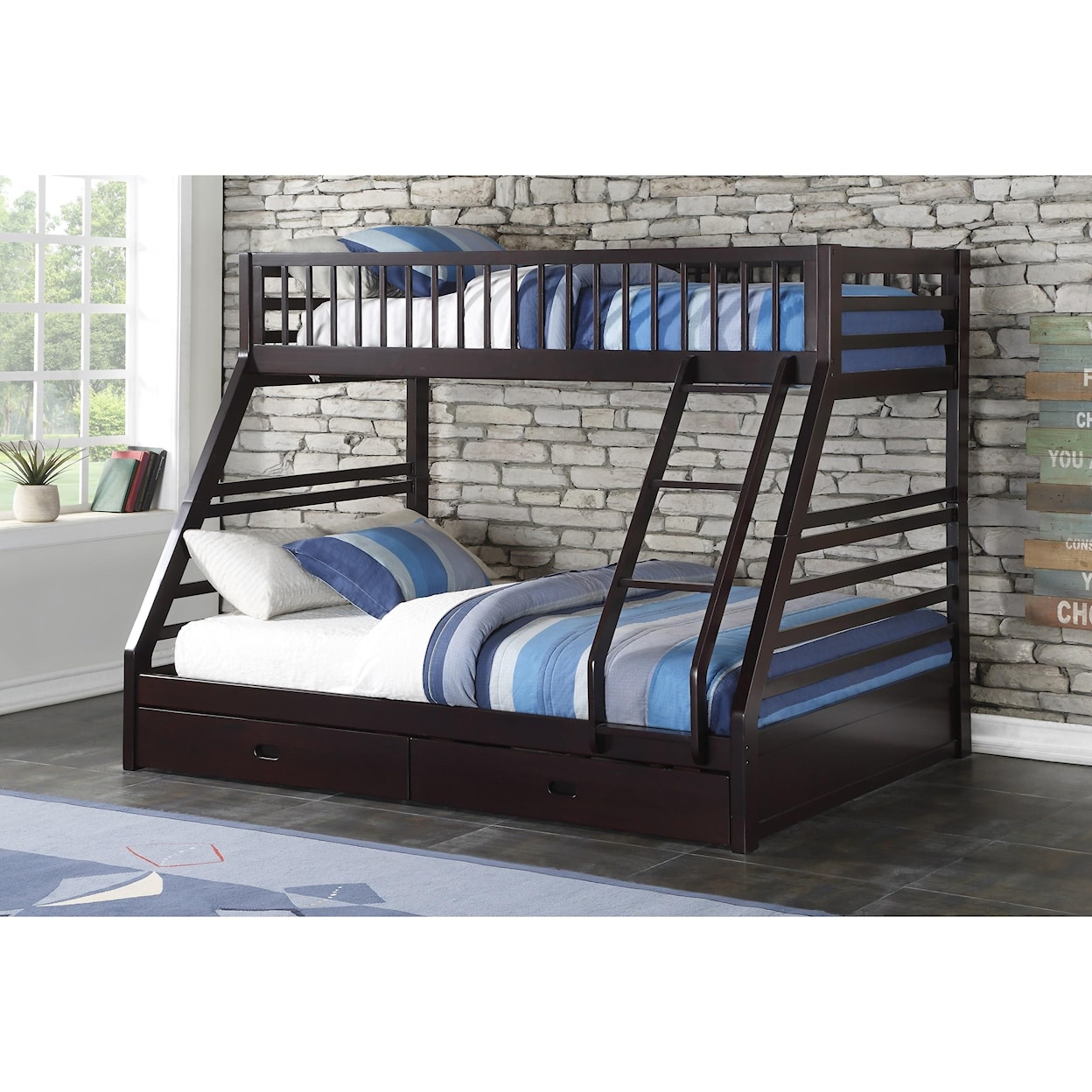 Acme Furniture Jason (XL) Twin XL/Queen Bunk Bed w/Drw